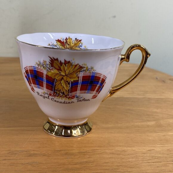 Vintage Windsor Bone China Royal Canadian Tartan Teacup & Saucer Made in England - Picture 7 of 16